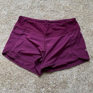 Maroon lulu lemon shorts